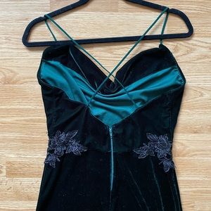 Emerald green velvet dress, size M
